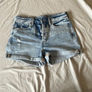 High waisted jean shorts
